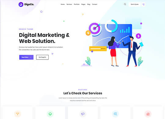 Digeco – Digital Agency WordPress Theme – in2wp