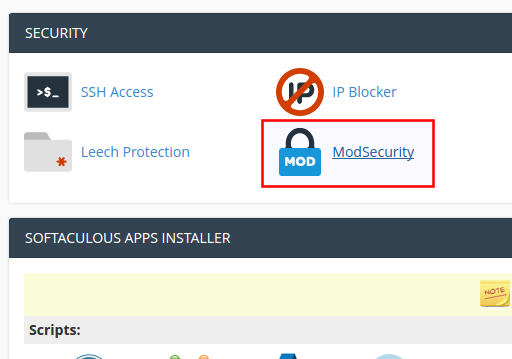 How to Disable ModSecurity in cPanel