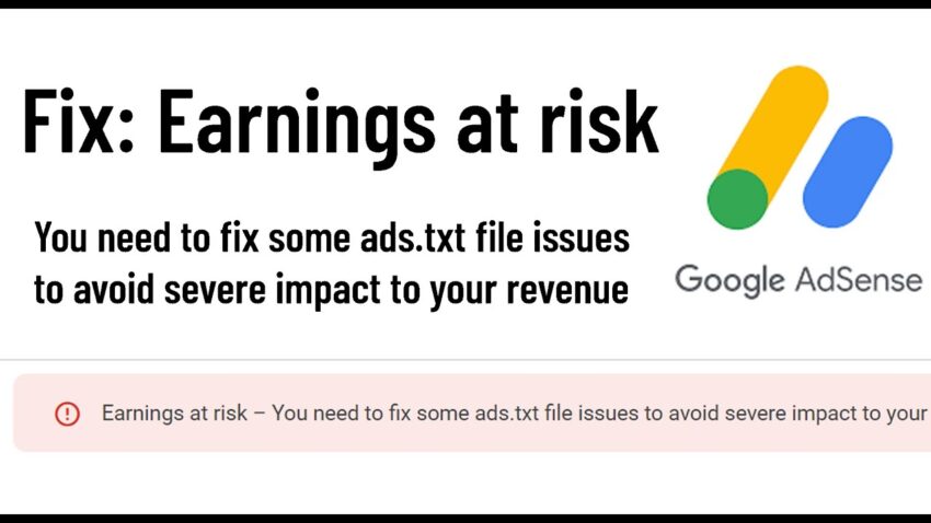 Earnings at risk - Google AdSense Error